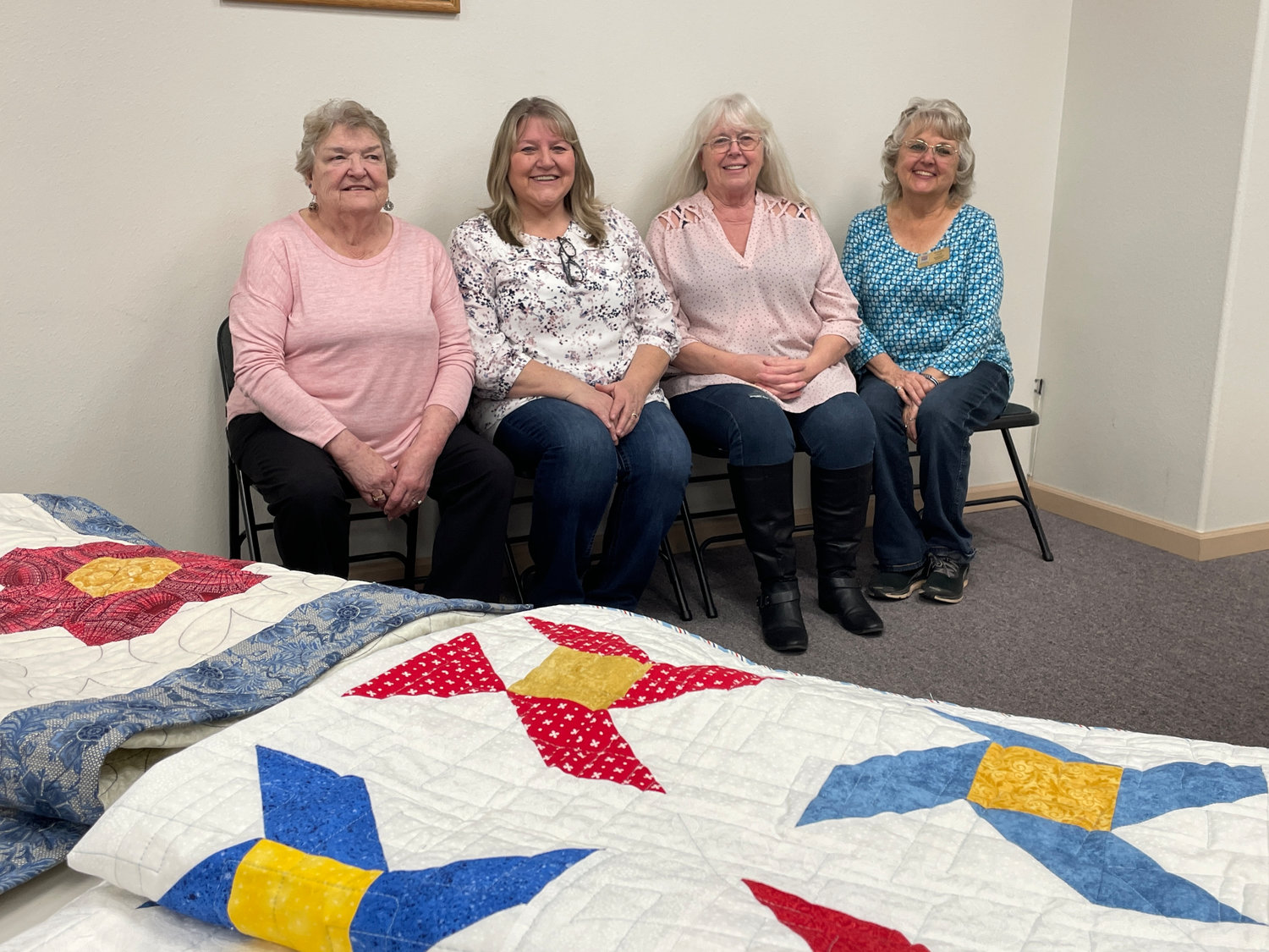 Quilters, from left, Donna Moody, Kristi Gerard, Connie Carter and Debbie Aust.